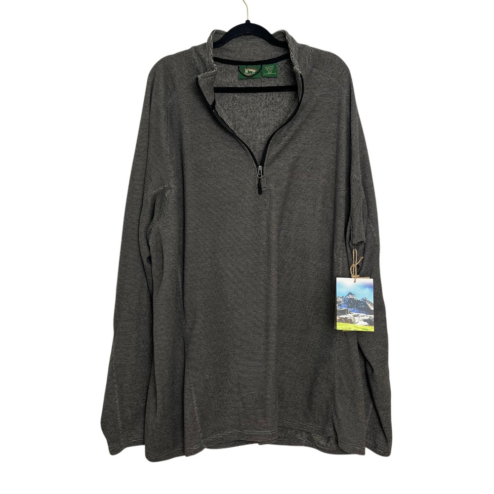 NWT Cabelas Stillwater Supply‎ Co. Mens 4XL 1/4 Zip Pullover Striped Long Sleeve